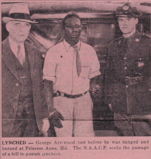 George Armwood with police, 1933