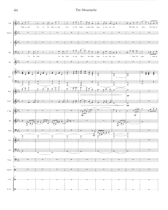 sheet music of the moustache