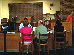 [photo, Circulation Desk in Search Room, State Archives, Annapolis, Maryland]