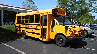 [photo, Talbot County Early Head Start school bus, Center for Children and Families, 215 Bay St., Easton, Maryland]