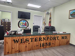 [photo, Commission Meeting Room, Municipal Building, 107 Washington St., Westernport, Maryland]