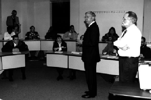 [photograph of Governor Parris N. Glendening and Ed at the Maryland Technology College Showcase]