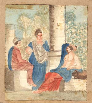 Figures in a Portico