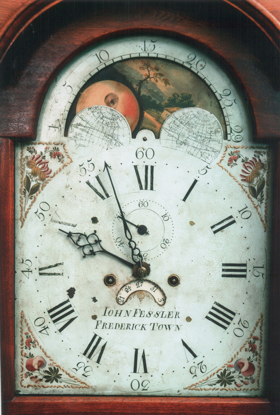 tall case clock face