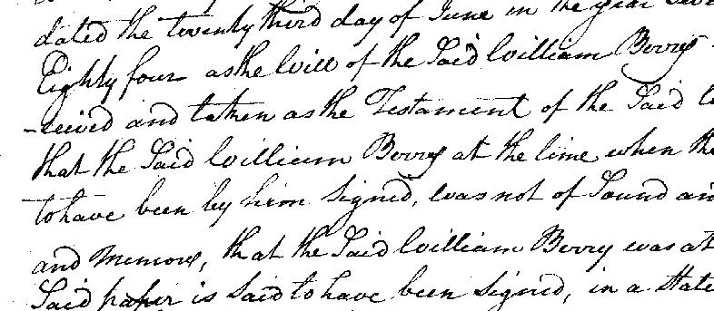 piece of original petition to Orphans Court